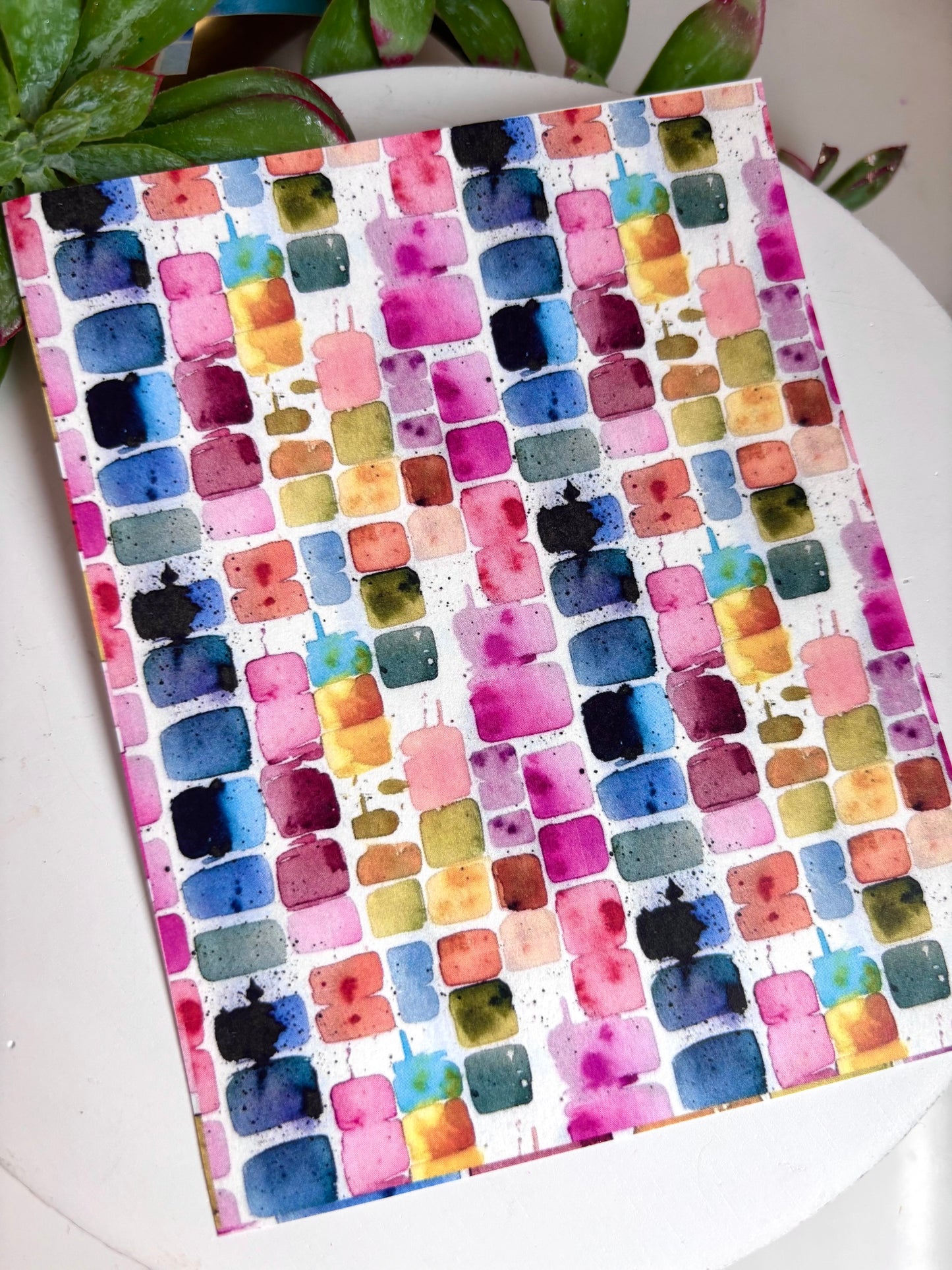 Watercolor Squares Transfer Paper