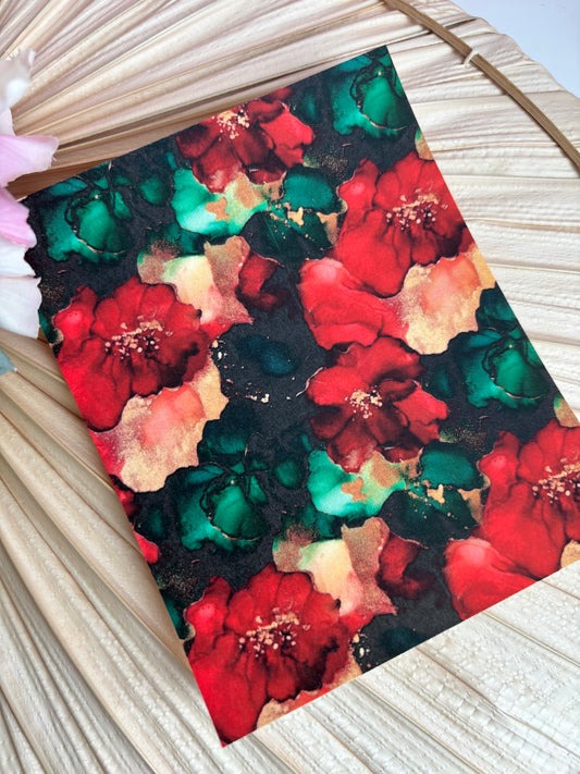 Holiday Floral Ink Transfer Paper