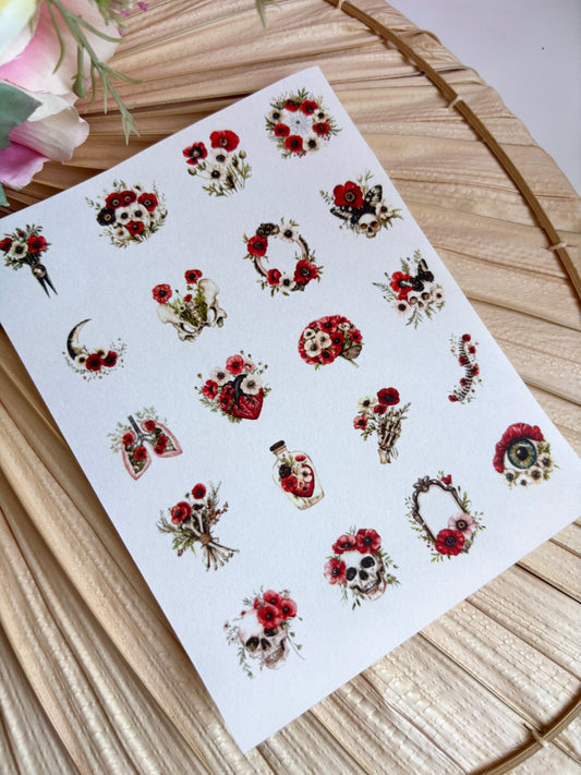 Anatomy Poppy Charms Large Transfer Paper