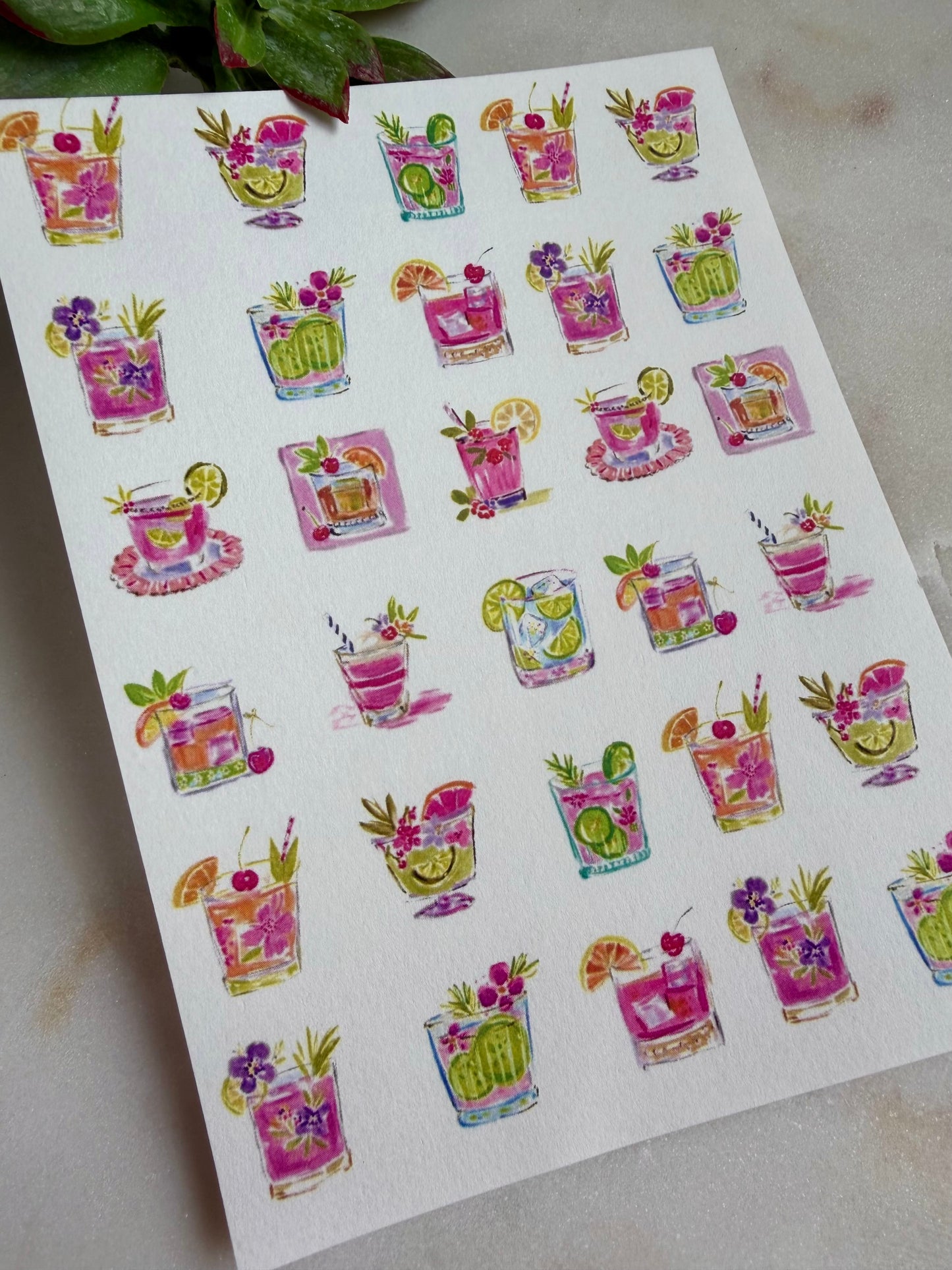Preppy Rocks Cocktails Charm Transfer Paper