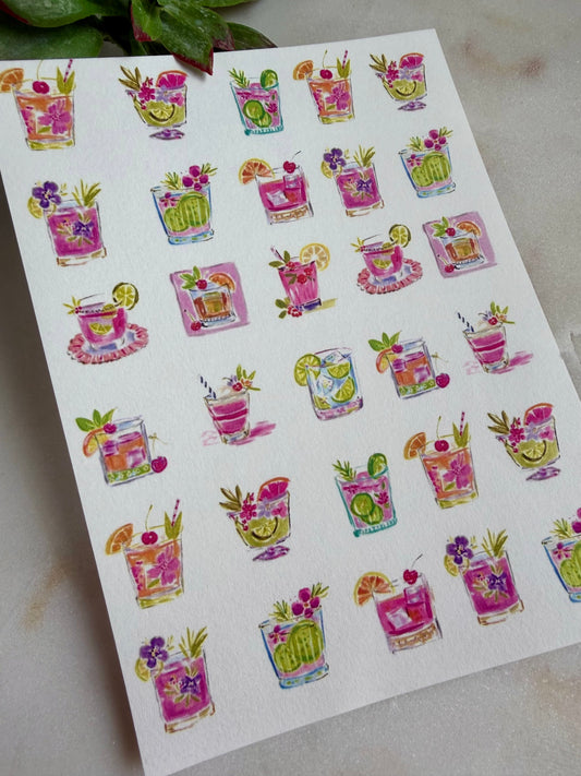 Preppy Rocks Cocktails Charm Transfer Paper
