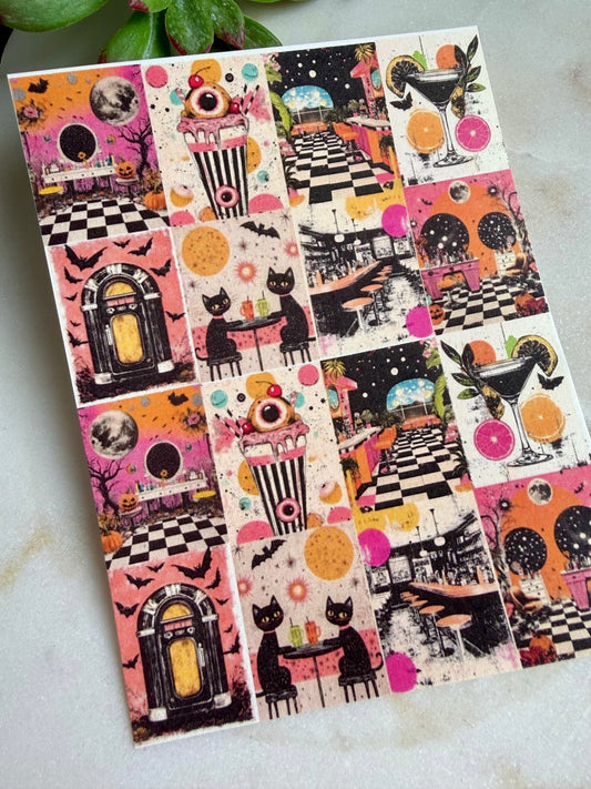 Halloween Diner Tile Transfer Paper