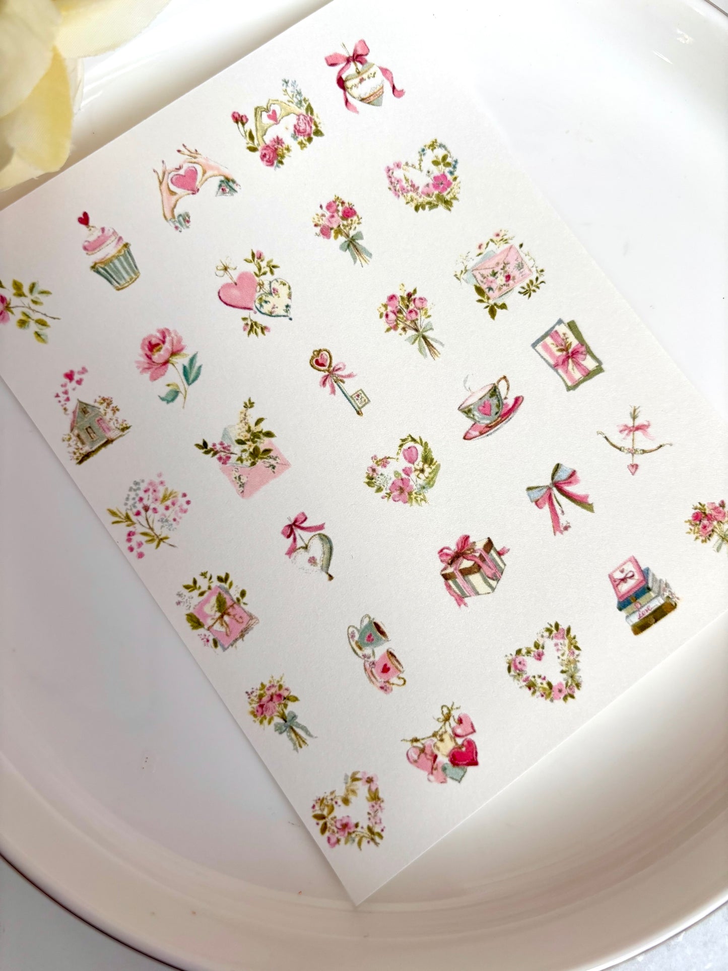 Spring Hearts Charm Transfer Paper