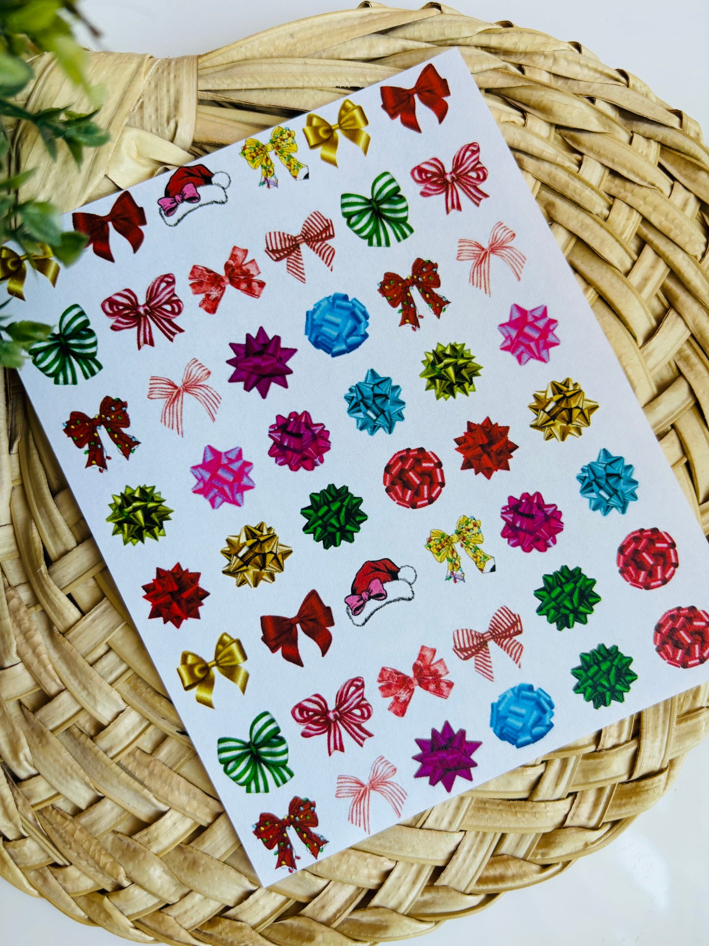 Xmas Bow Charms Transfer Paper