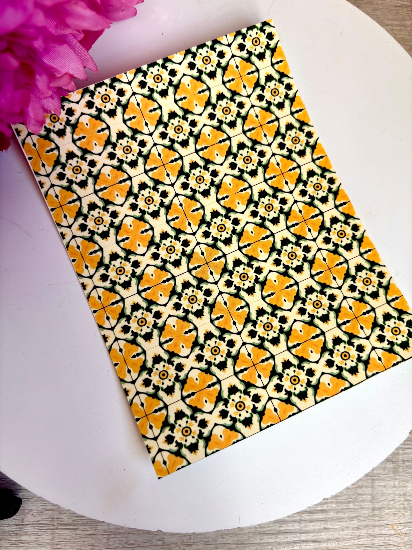 Yellow Retro Tile Transfer Paper
