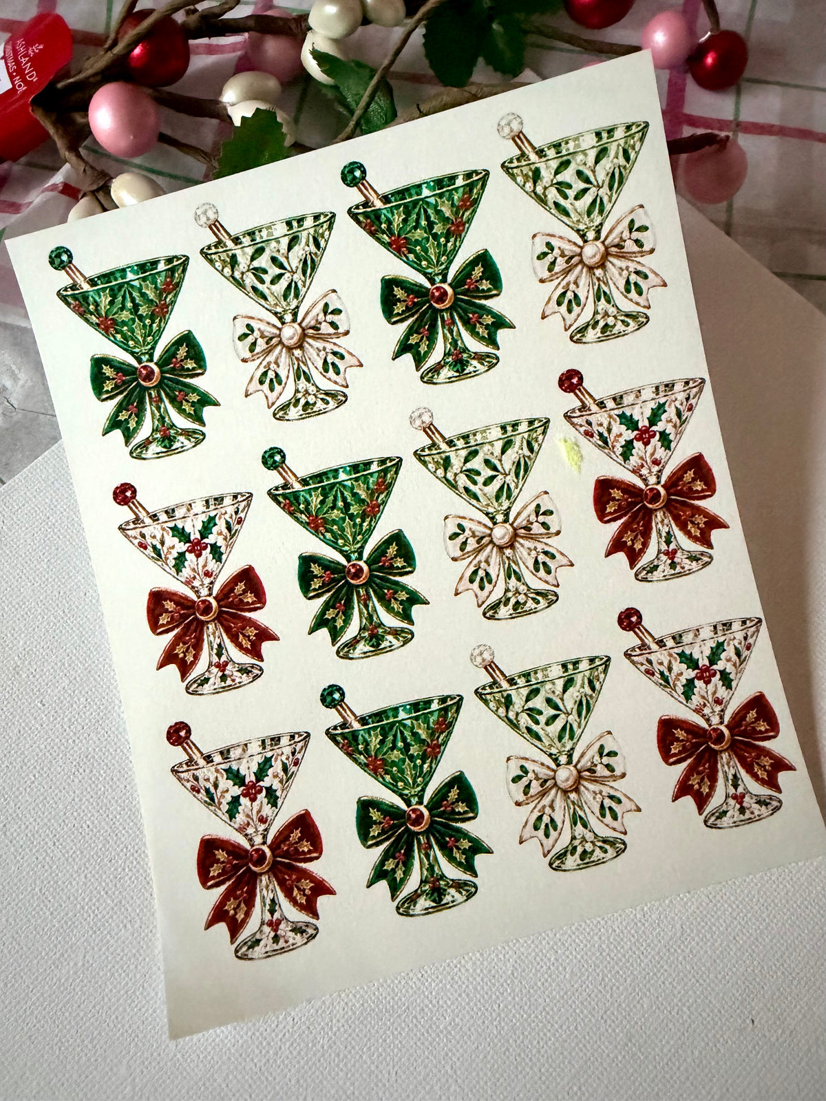 Holiday Martini Transfer Paper