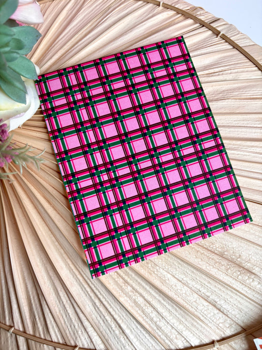 Pink Xmas Tartan Transfer Paper