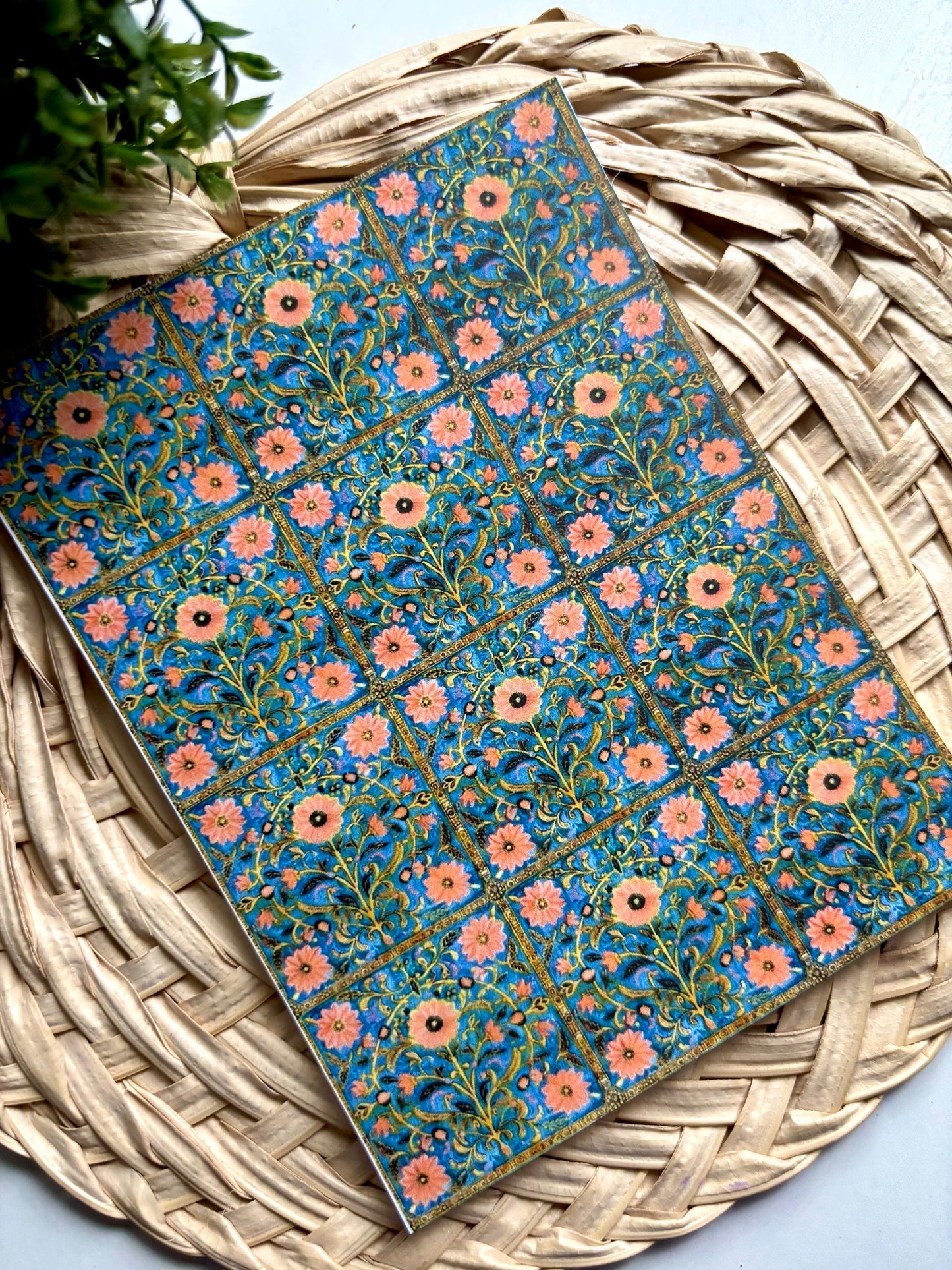Daisy Blue Moroccan Tile Transfer Paper