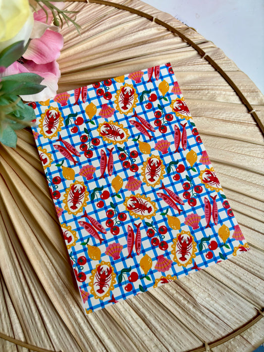 Blue Check Lobster Transfer Paper