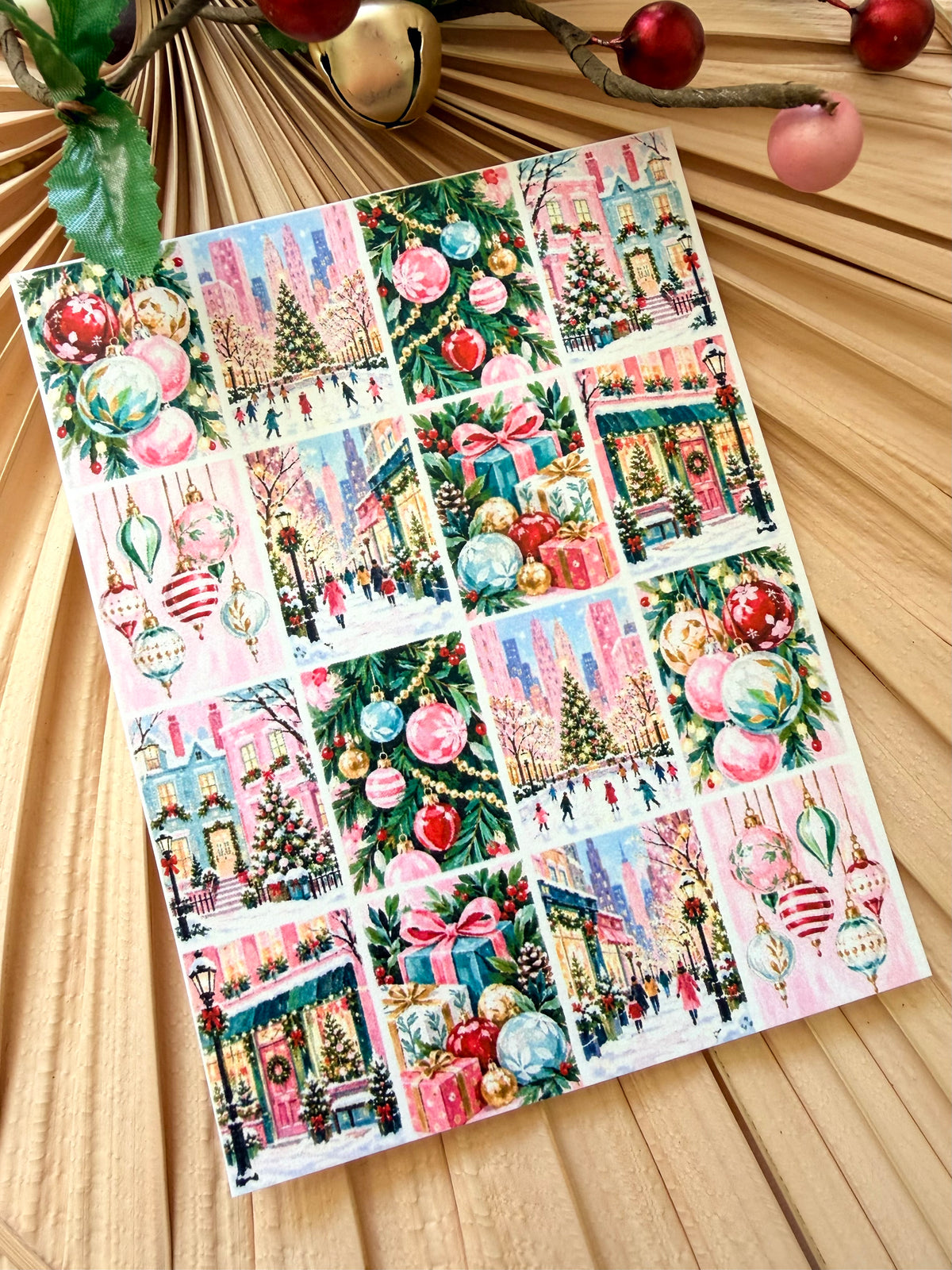 City Holiday Shopping Tile Transfer Paper