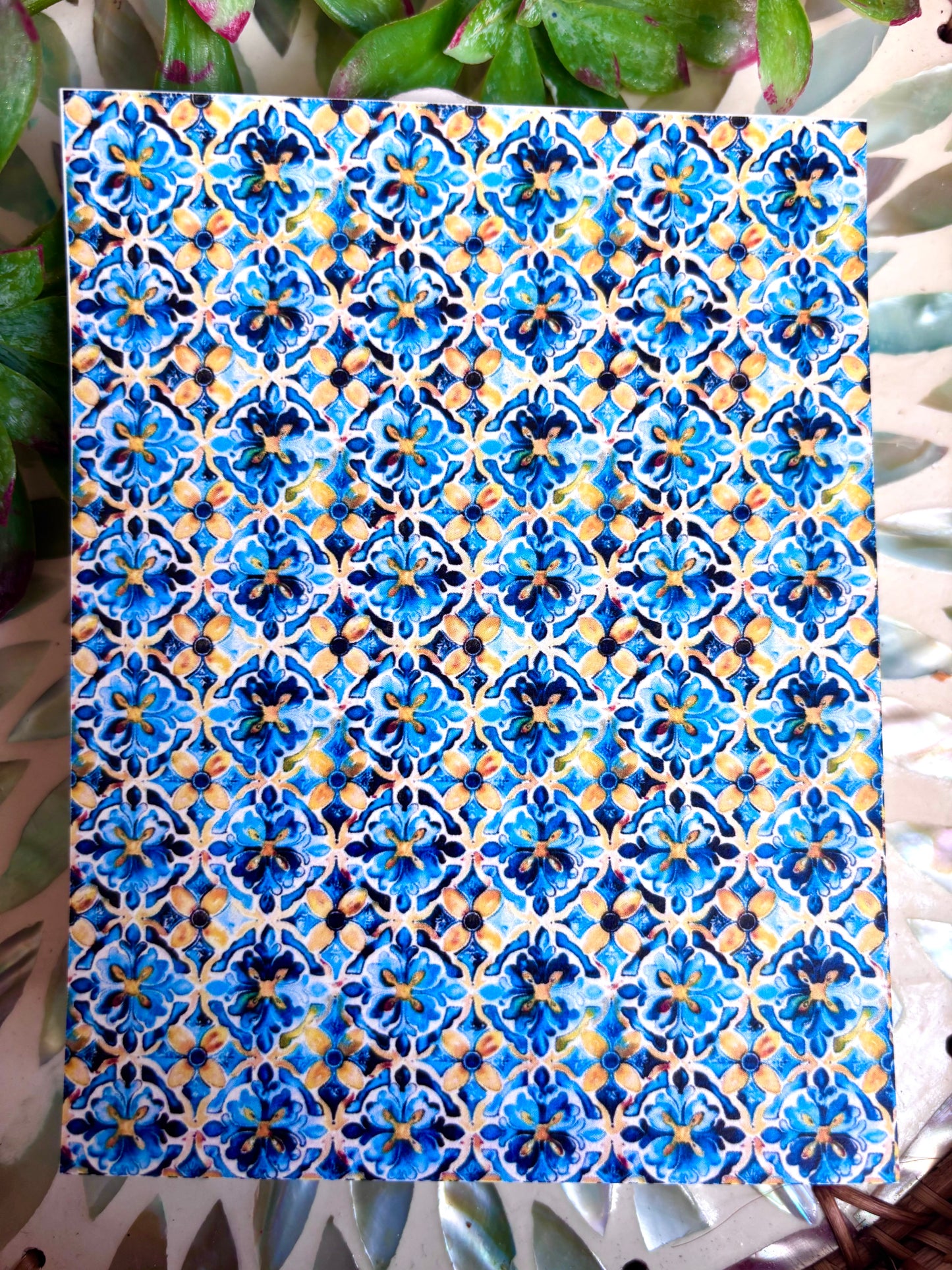 Blue Mediterranean Pattern Transfer Paper