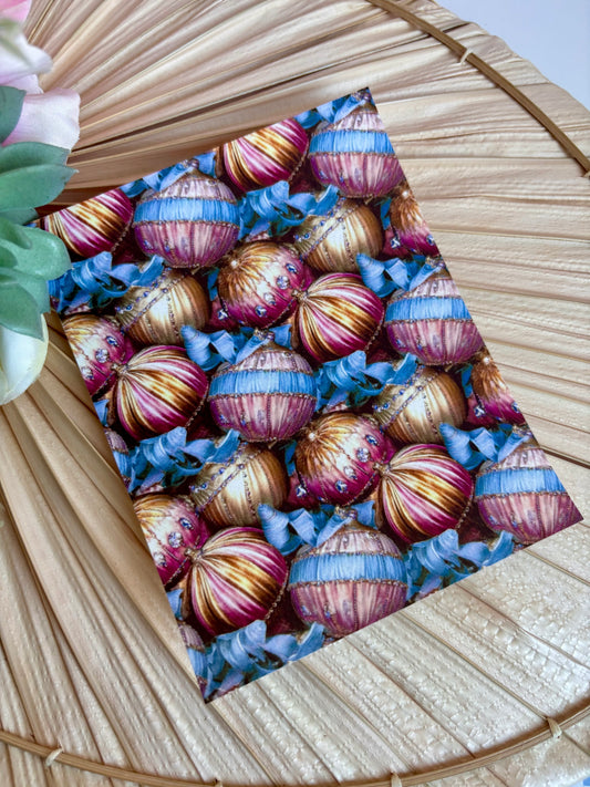 Blue Ribbon Ornaments Transfer Paper