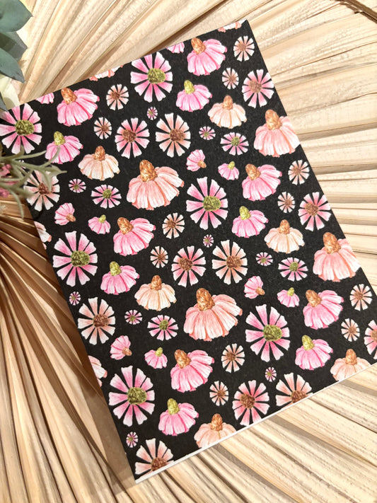 Pink Funky Flowers Transfer Paper