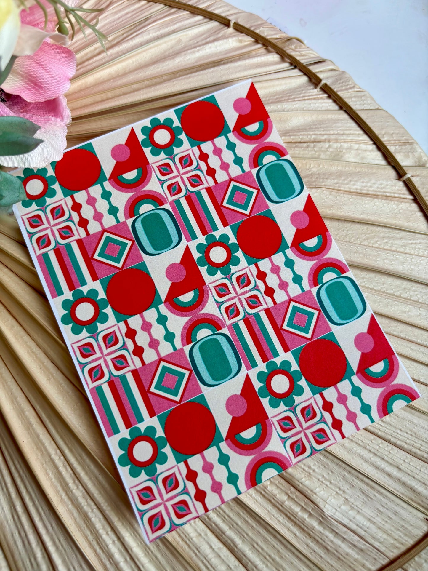 Retro Red Squares Transfer Paper