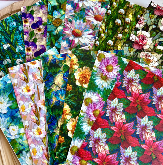 12 Birth Month Floral Transfer Paper Pack
