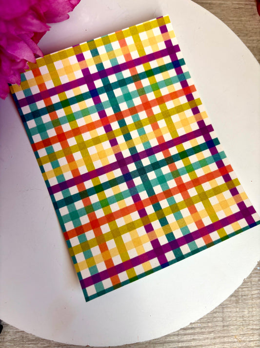Colorful Plaid Transfer Paper