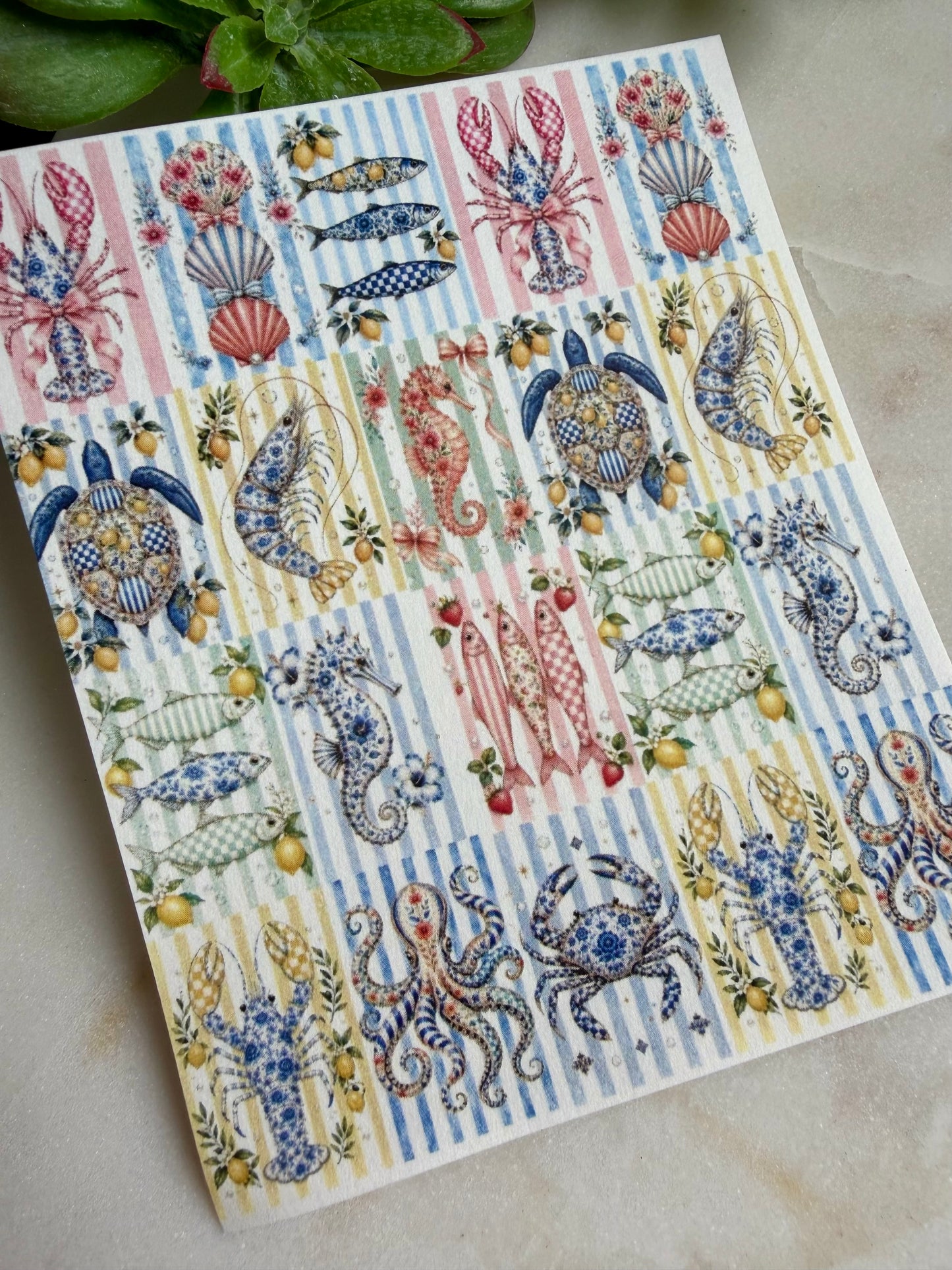 Stripey Sea Tile Transfer Paper