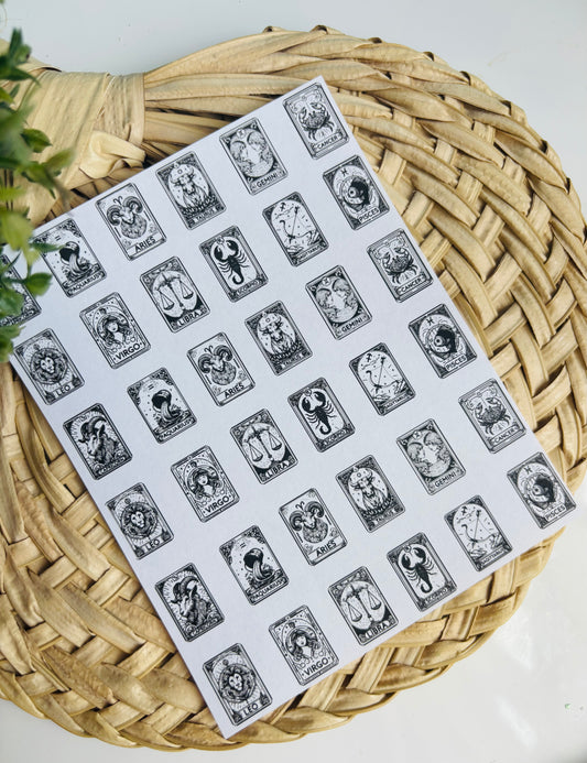 Zodiac Tarot Charms Transfer Paper