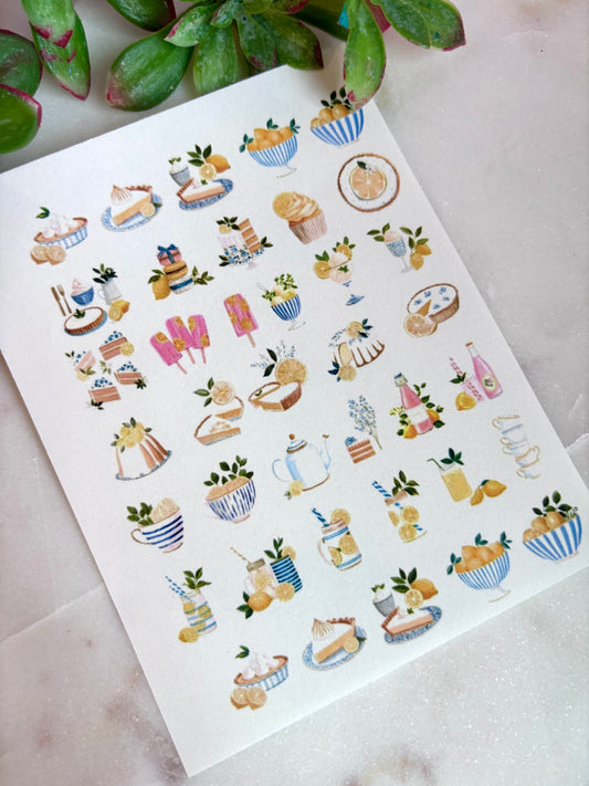 Lemon Brunch Charm Transfer Paper