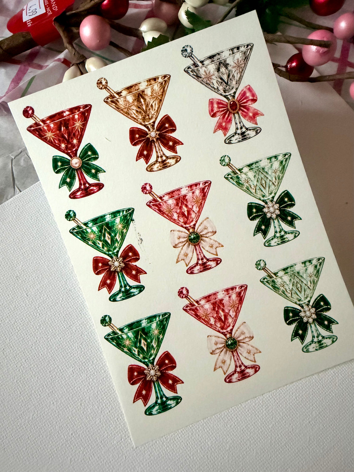 Holiday Martini Transfer Paper
