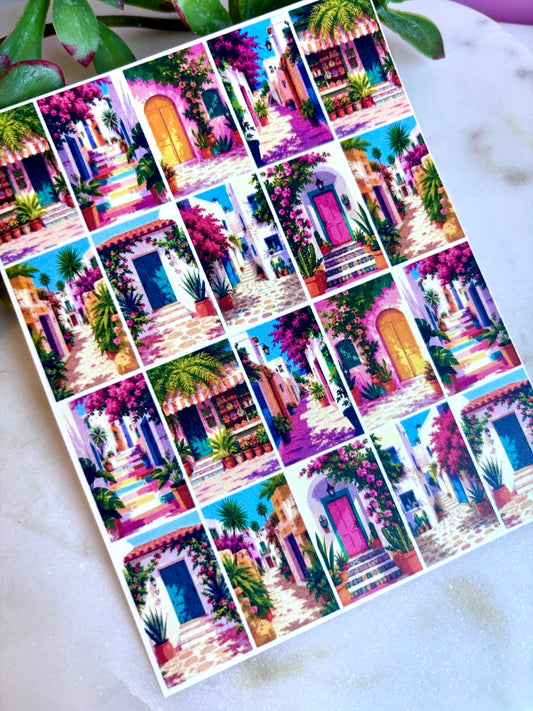 Colorful Travels Tile Transfer Paper