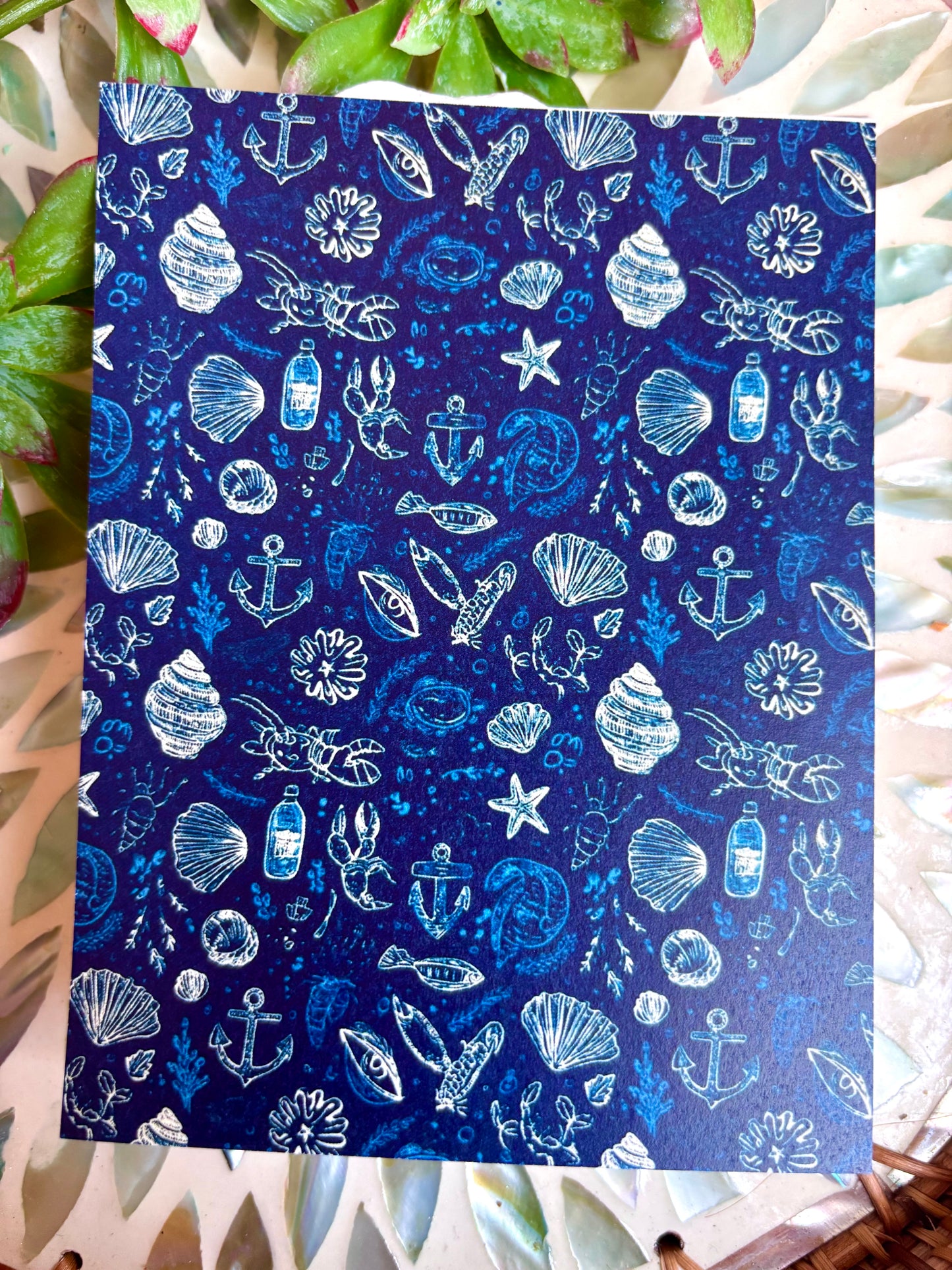 Deep Blue Coastal Transfer Paper