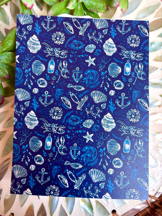 Deep Blue Coastal Transfer Paper