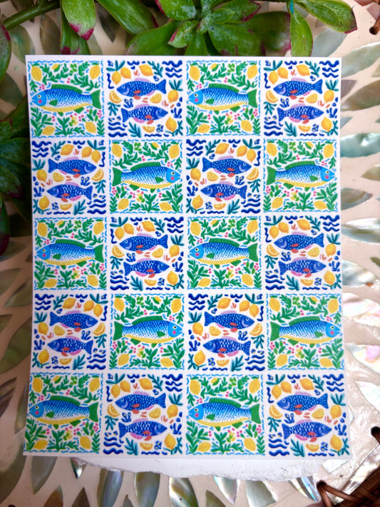 Fishy Tile Transfer Paper
