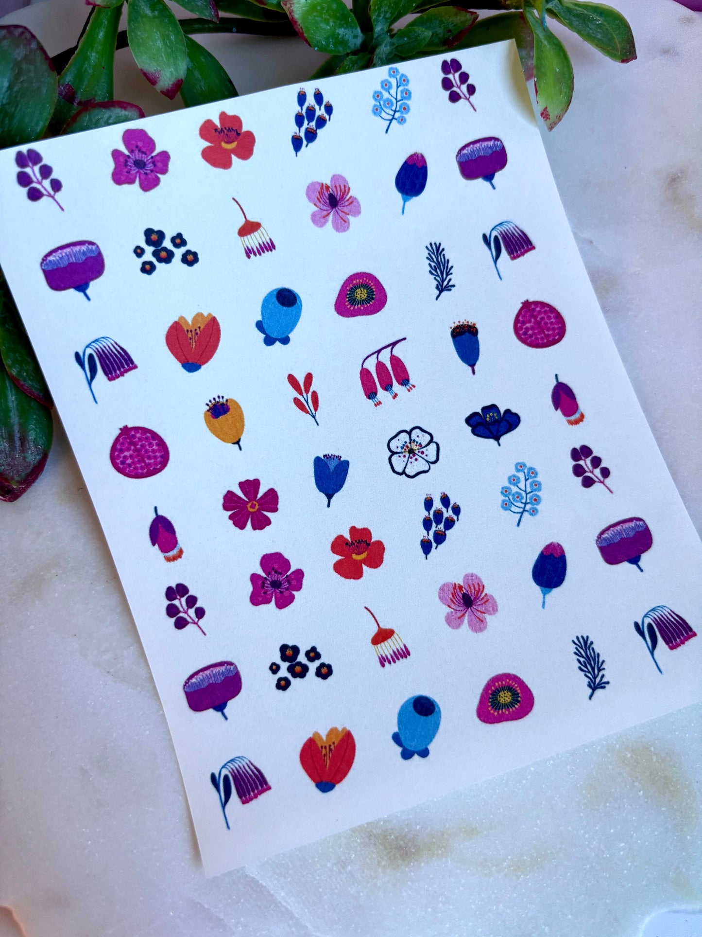 Mod Flower Charm Transfer Paper