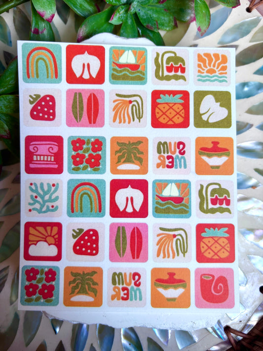 Colorful Summer Squares Charm Transfer Paper