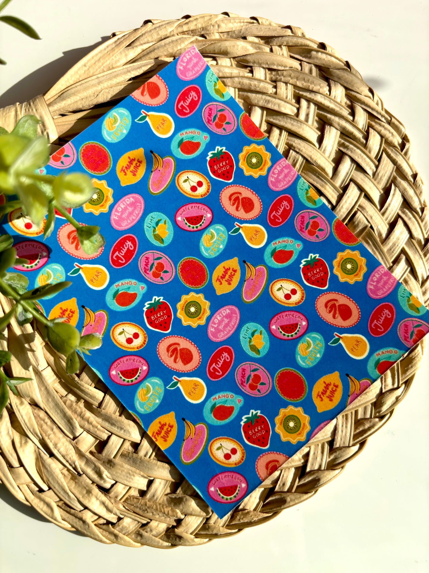 Fruit Sticker Blue Transfer Paper