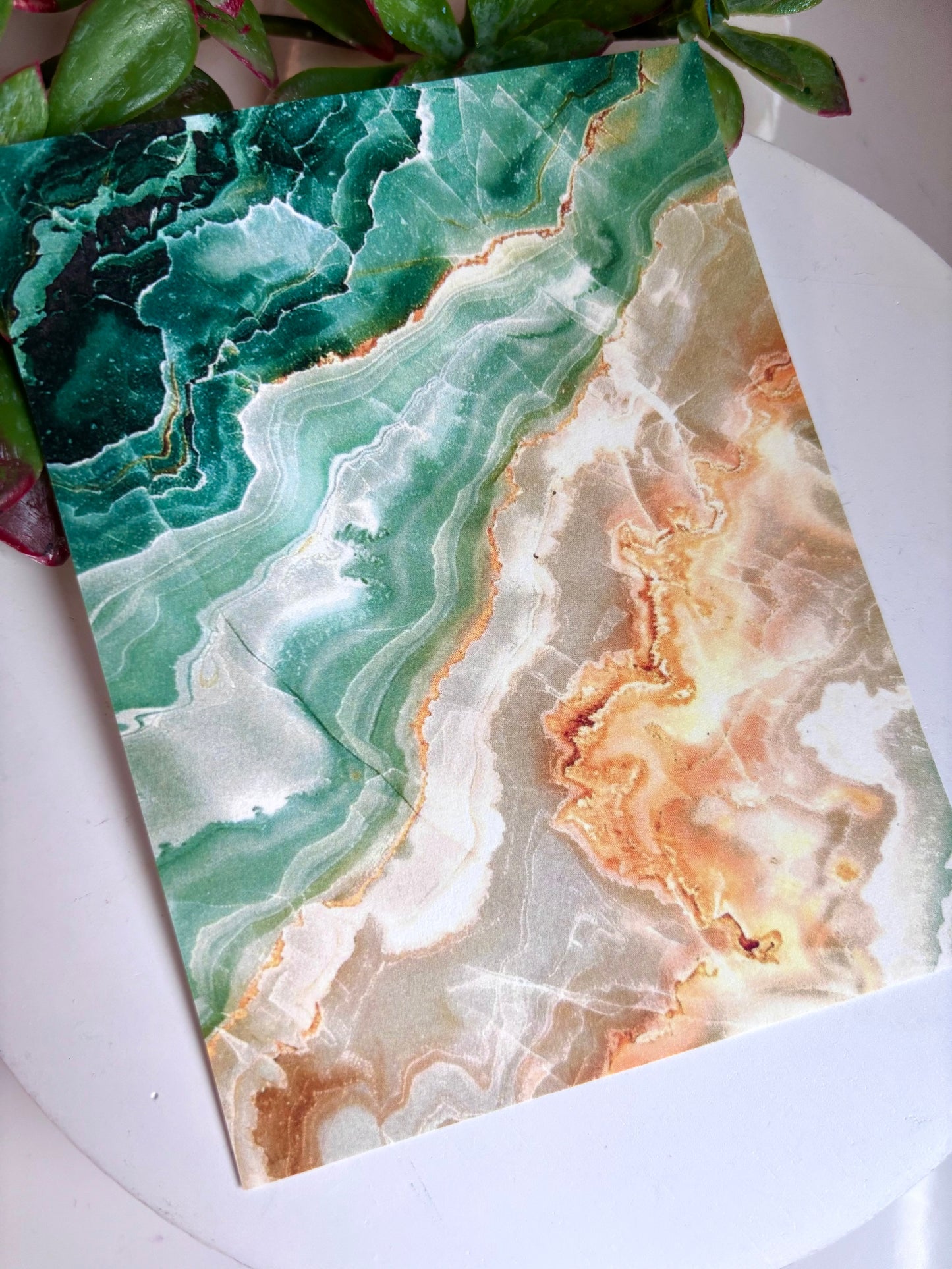 Green Peachy Agate Transfer Paper