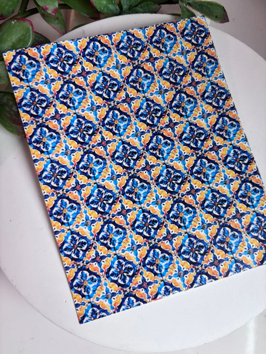 Blue Moroccan Tile Transfer Paper