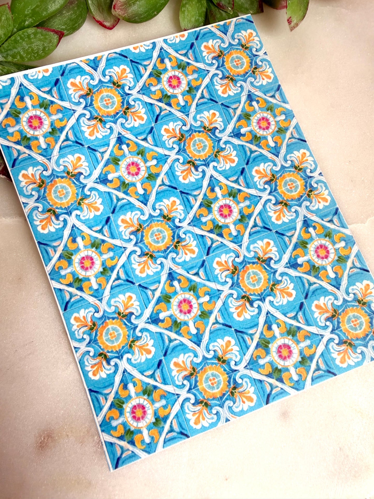 Mediterranean Square Tile Transfer Papers