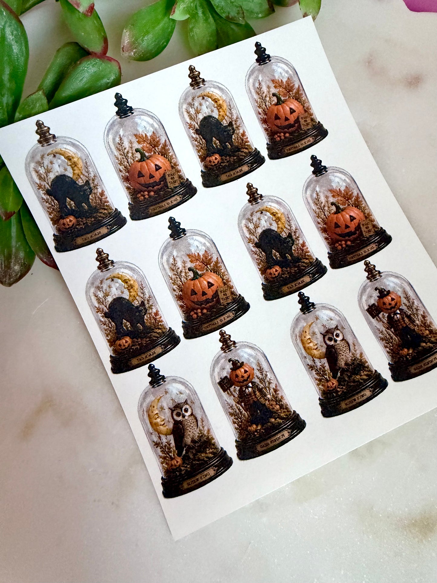Vintage Halloween Cloche Transfer Papers