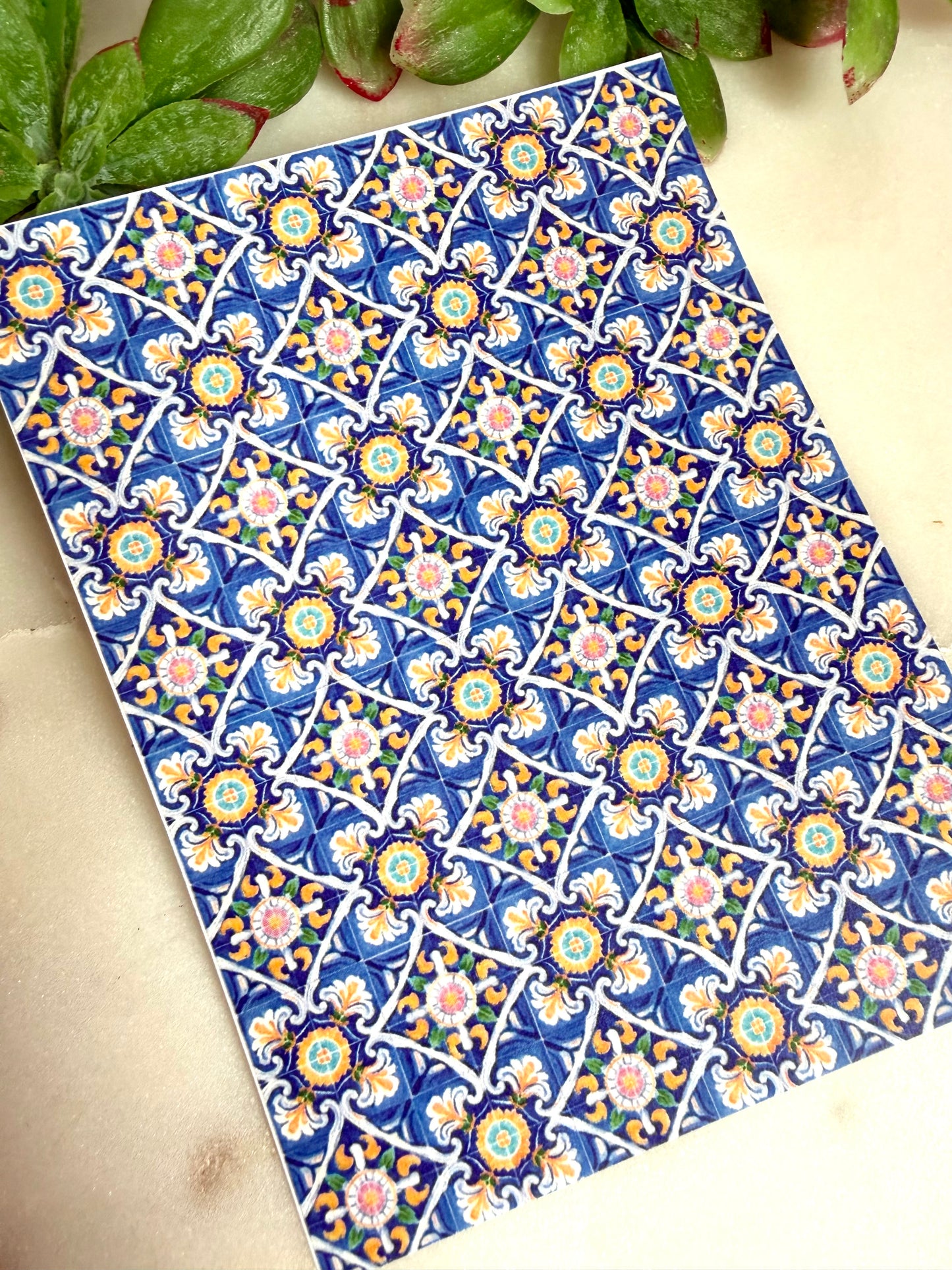 Mediterranean Square Tile Transfer Papers