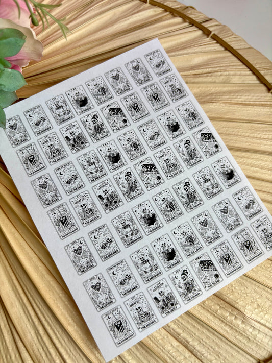 Silly Skeleton Tarot Charms Transfer Papers