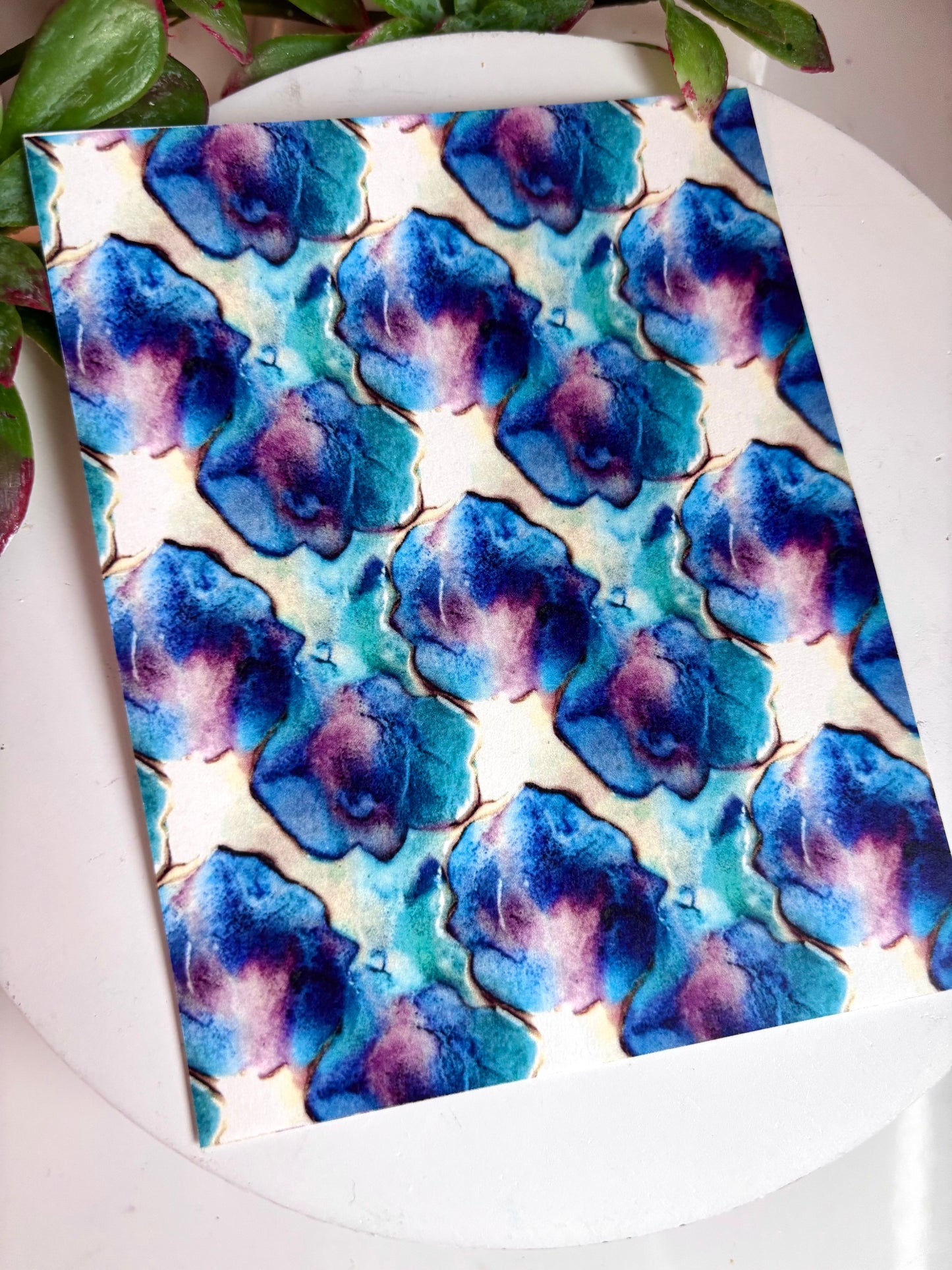 Abstract Blue Glaze Transfer Paper