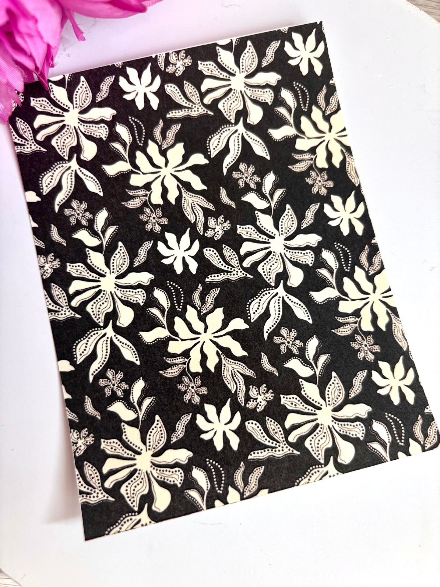 Ivory Floral BW Transfer Paper