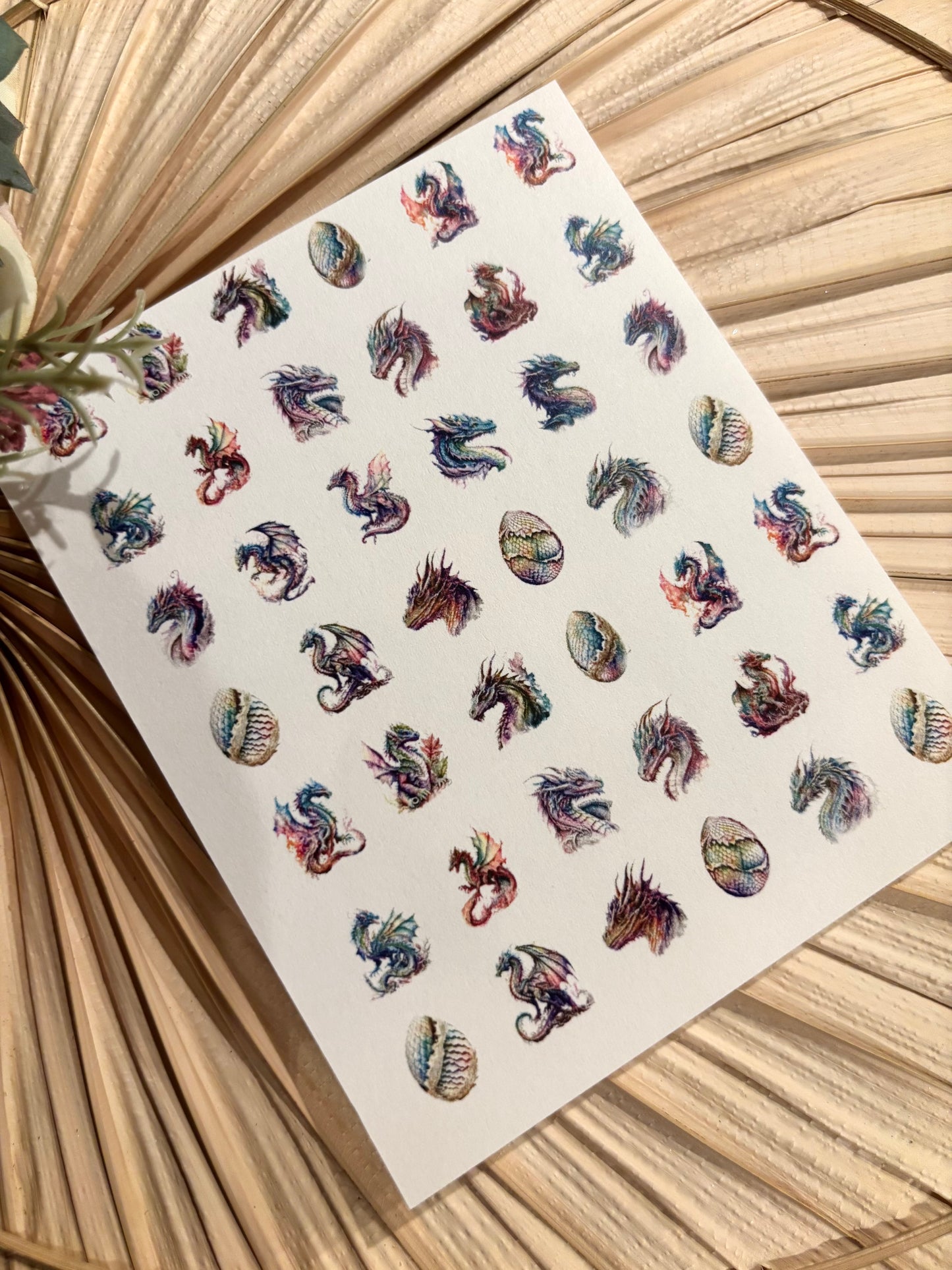 Pastel Dragon Charms Transfer Paper