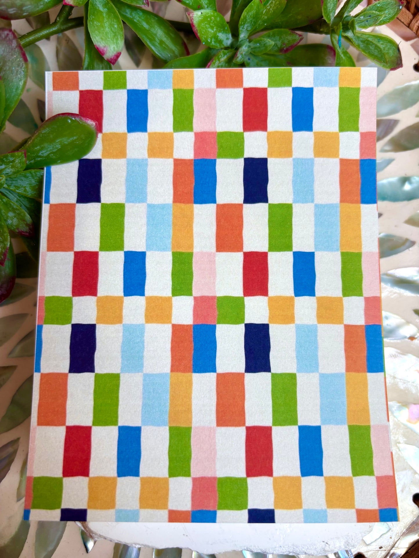 Colorful Checks Transfer Paper