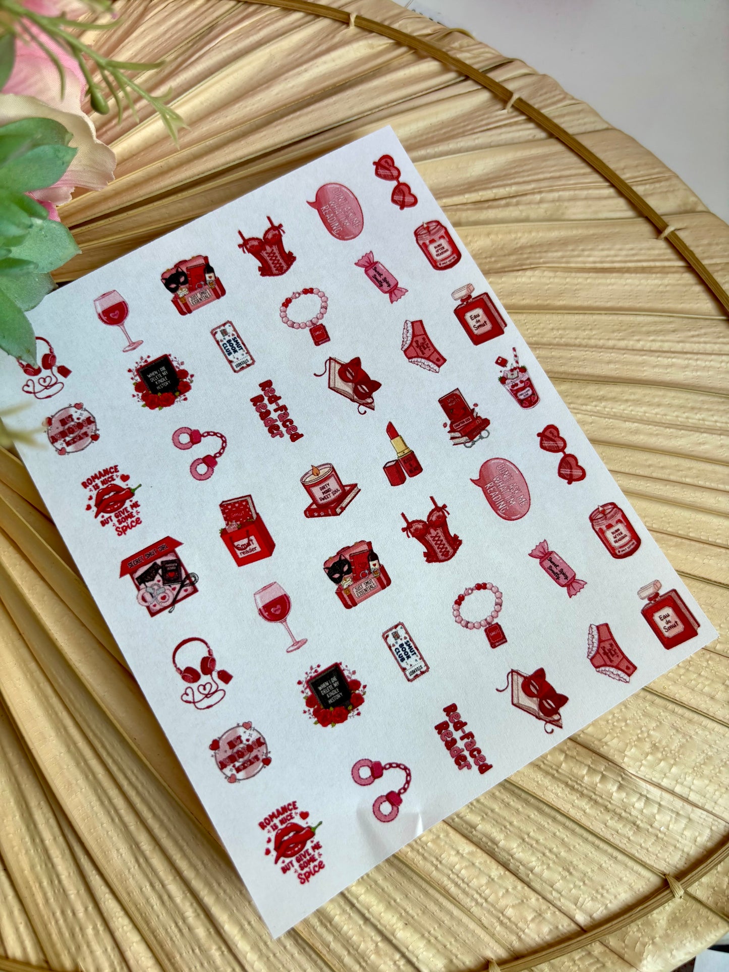 “Romance” Readers Charms Transfer Paper