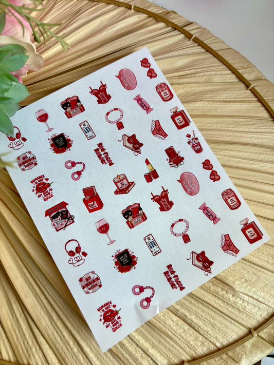 “Romance” Readers Charms Transfer Paper