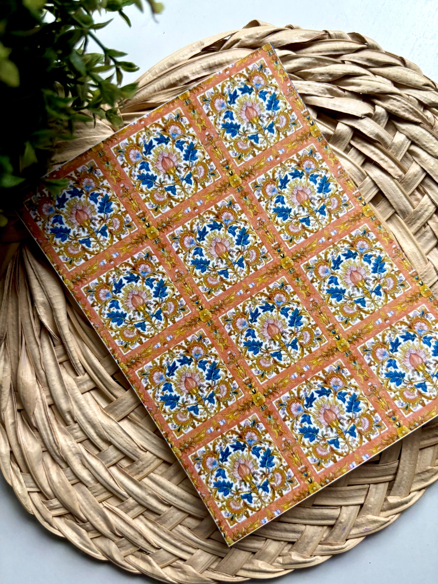 Apricot Moroccan Tile Transfer Paper