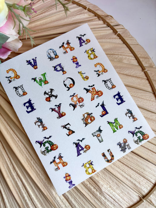 Spooky ABCs Charms Transfer Paper