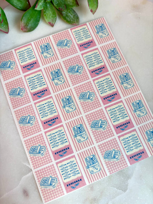 Pink Sardine Tile Transfer Paper