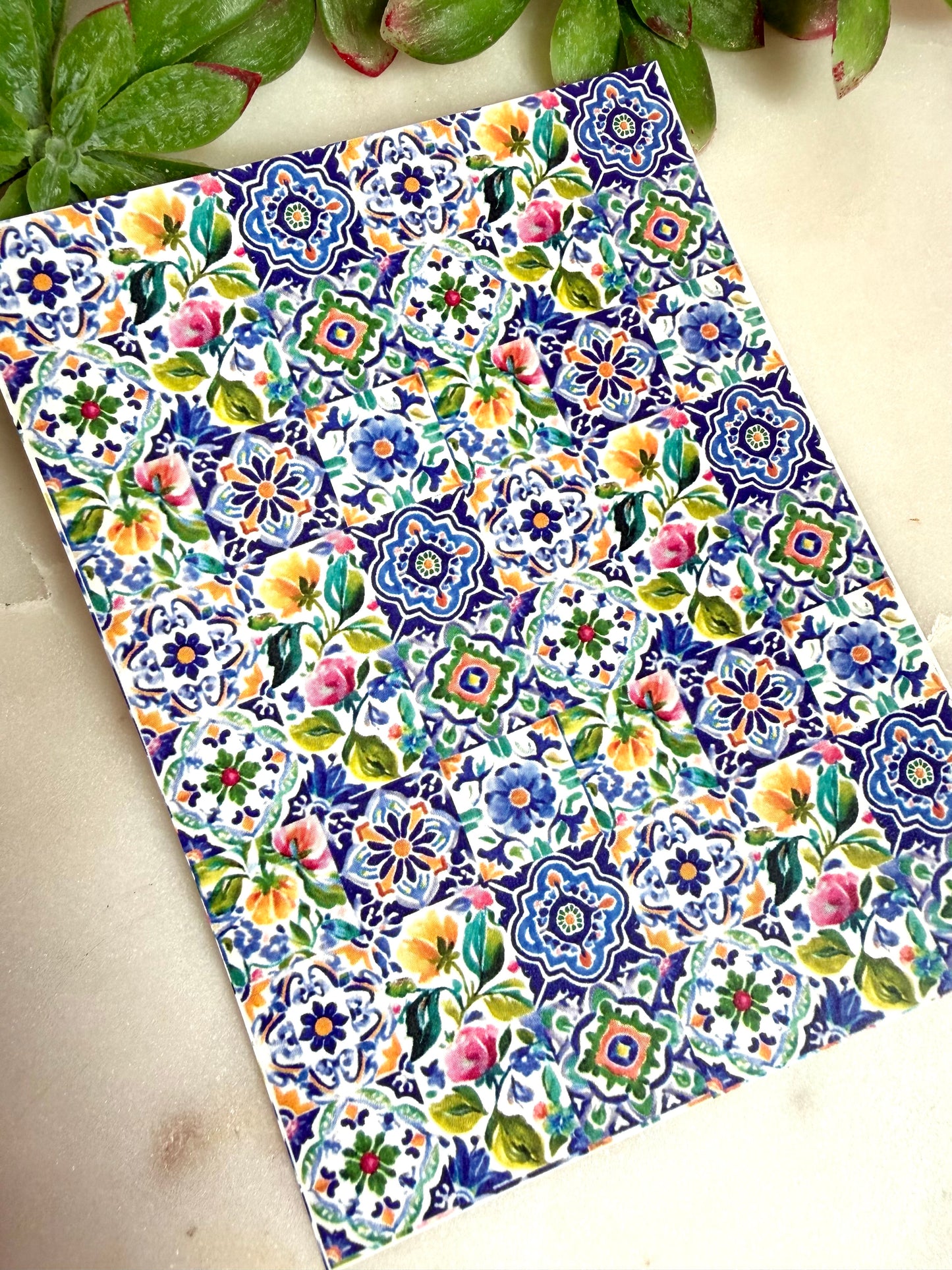 Mediterranean Floral Tile Transfer Papers