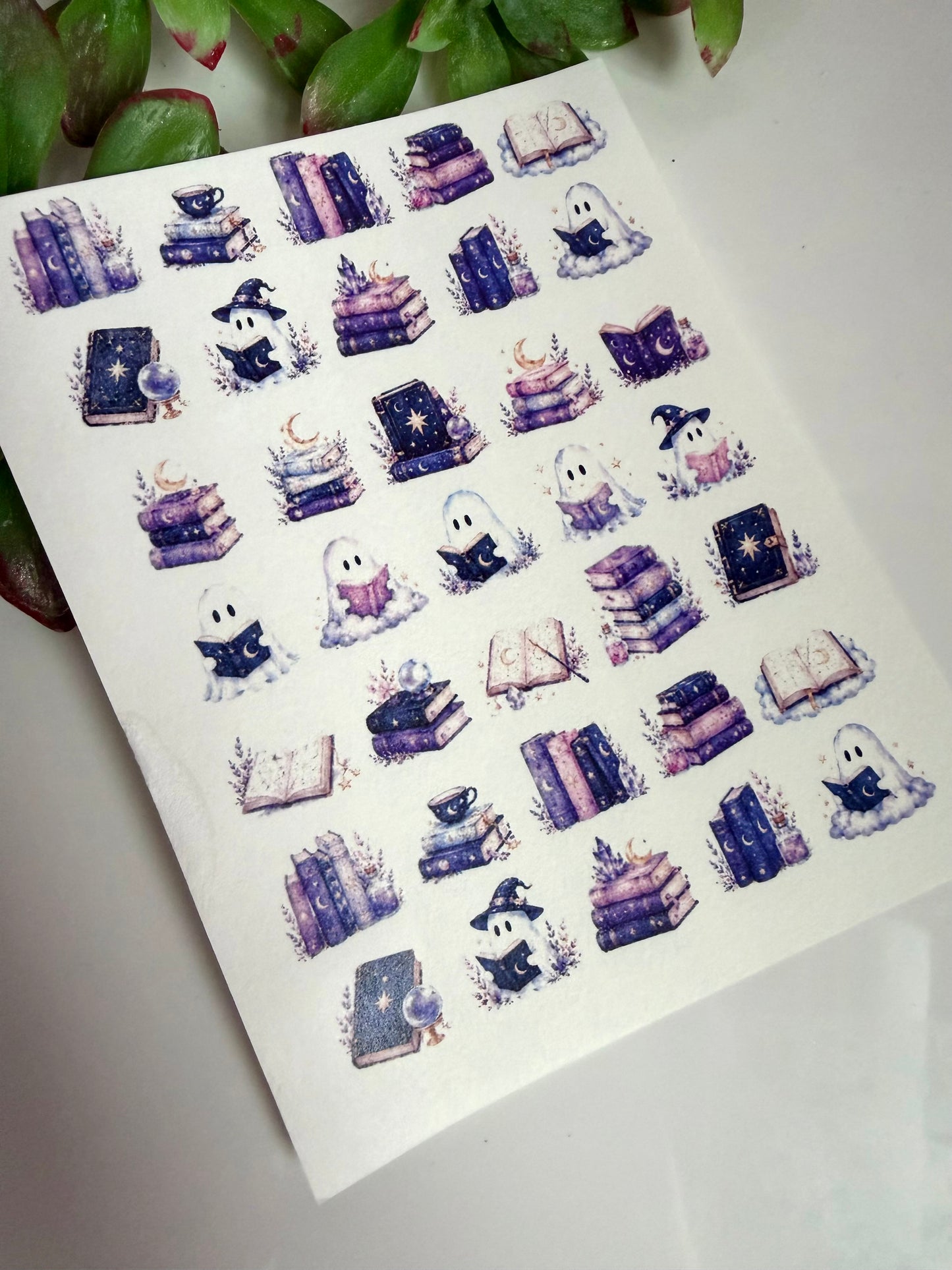 Spooky Book Stack Charm Transfer Paper