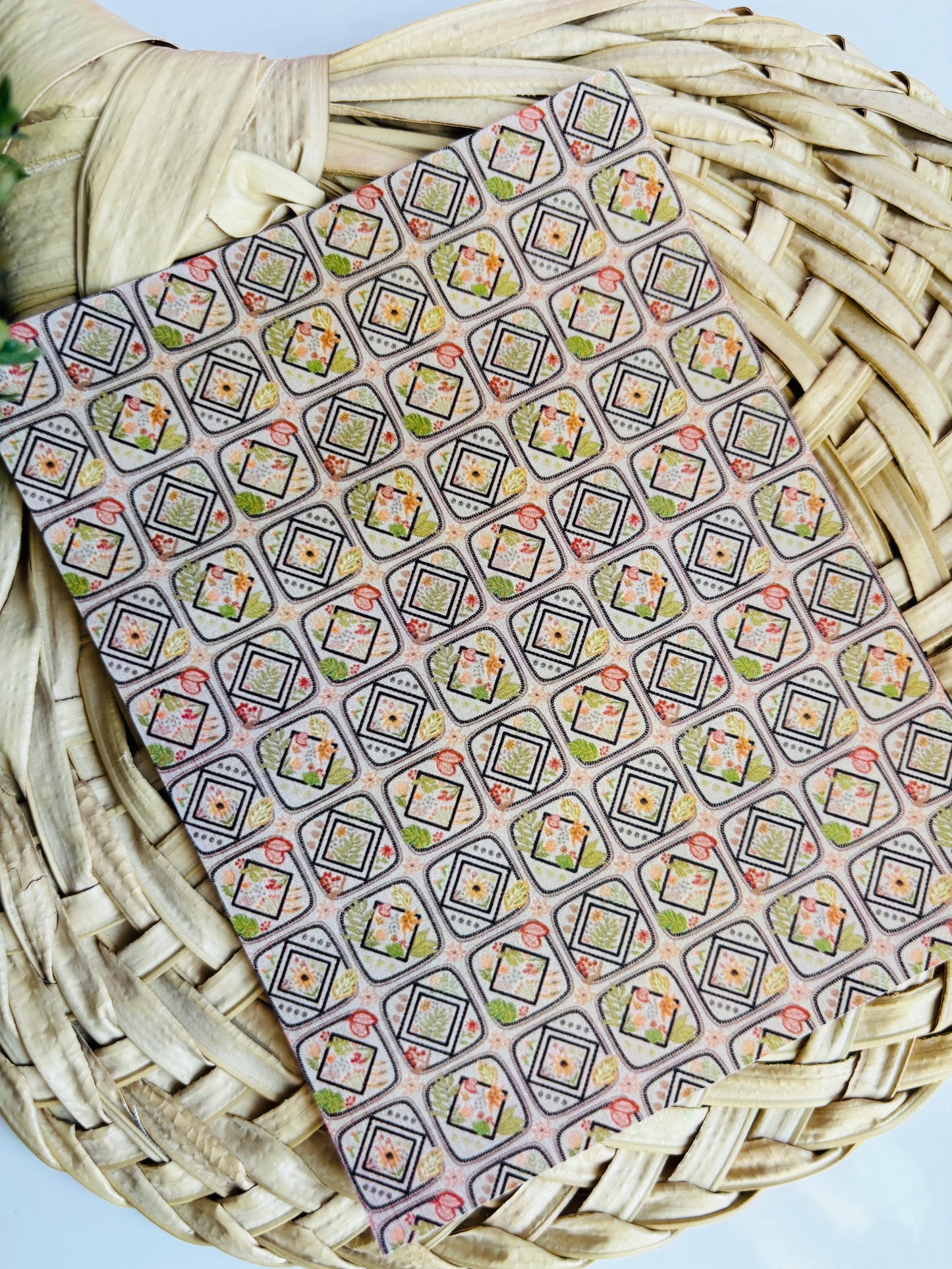 Autumnal Grid Transfer Paper