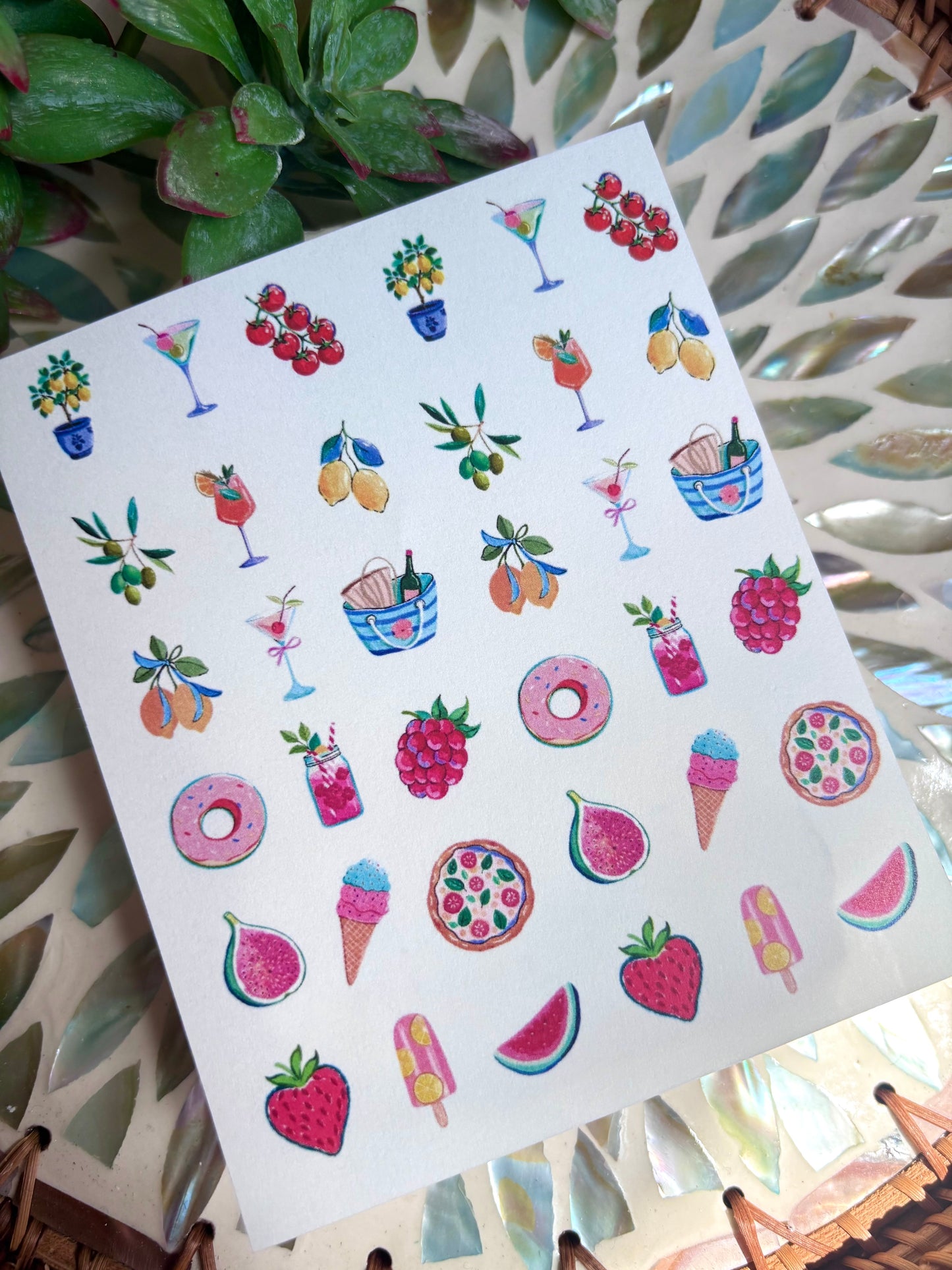 Beach Treats Charm Transfer Paper